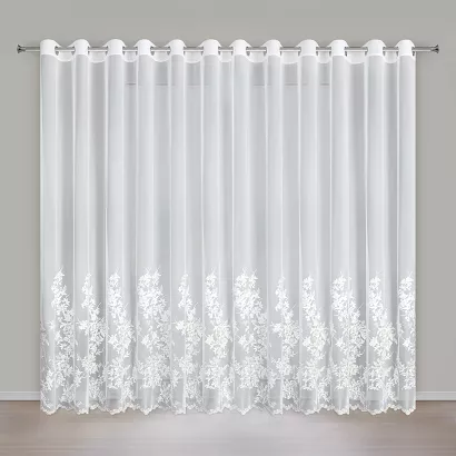 Firana gotowa na przelotkach ALIRA 300x250 Eurofirany kremowa szampański haft