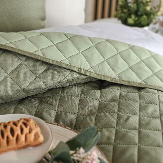 Narzuta dekoracyjna JODEŁKA 170x210 pikowana szarozielona