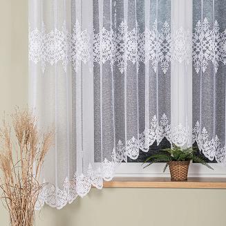 Firanka żakardowa gotowa na żabki ŻANETA 450x175 biała