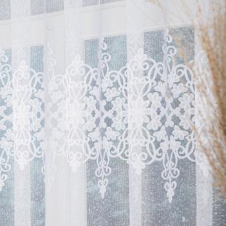 Firanka żakardowa gotowa na żabki ŻANETA 450x175 biała