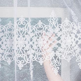 Firanka żakardowa gotowa na żabki ŻANETA 450x175 biała