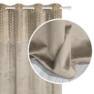 Beżowa Zasłona Welurowa 140x250 Nord