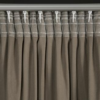 Zasłona gotowa na taśmie INGRID 140x270 Eurofirany brązowy