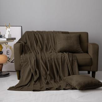 Koc narzuta z mikrofibry Solo 150x200 brązowy