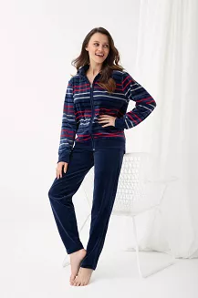 Dres damski welurowy LUNA kod 305 indygo