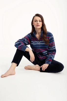 Dres damski welurowy LUNA kod 305 indygo