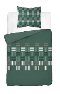 Pościel bawełniana 140x200 Detexpol zielona szachownica