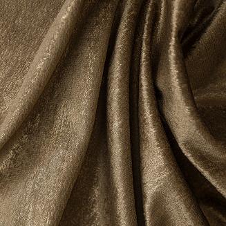 Zasłona gotowa na przelotkach ELEONORA 140x250 brązowa ze złotym nadrukiem