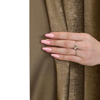 Zasłona gotowa na przelotkach ELEONORA 140x250 brązowa ze złotym nadrukiem