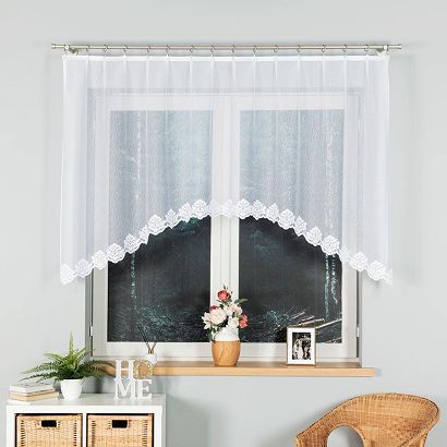 Firanka żakardowa gotowa na żabki ŻAKLINA 250x120 biała