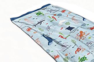 Ręcznik plażowy 70x140 błękitny fauna morska