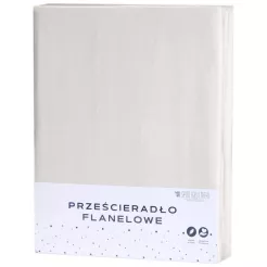 Prześcieradło flanelowe bez gumki 220x240 jasnobeżowe
