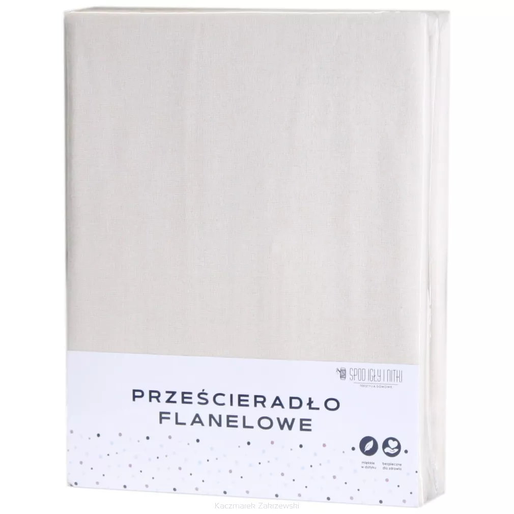Prześcieradło flanelowe bez gumki 220x240 jasnobeżowe
