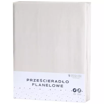 Prześcieradło flanelowe bez gumki 220x240 jasnobeżowe