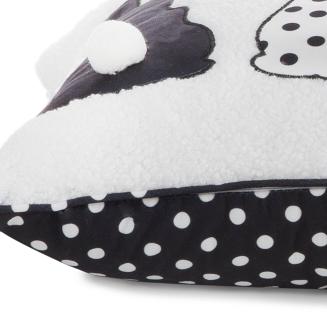 Poszewka dekoracyjna z bukli WIOSNA z ozdobnymi pomponami 45x45 Eurofirany czarna biała wielkanocne zające