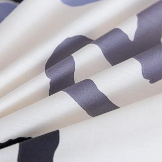 Pościel satynowa 160x200 ekri niebieska serca napisy