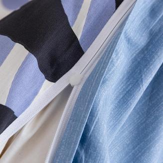 Pościel satynowa 160x200 ekri niebieska serca napisy