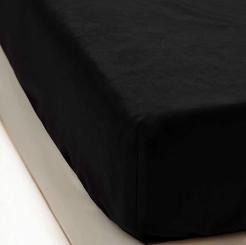 Prześcieradło polarowe z gumką MIŚ Fluffy 200x200 mikrofibra czarne