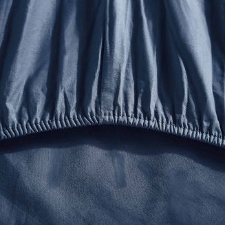 Prześcieradło satyna bawełniana z gumką 90x200 SIN granatowe