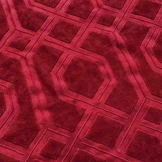 Koc akrylowy na fotel tłoczony VITO 80x160 geometryczny wzór bordowy