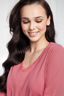 Piżama damska LUNA kod 609 malinowa / krata