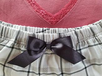 Piżama damska LUNA kod 609 malinowa / krata