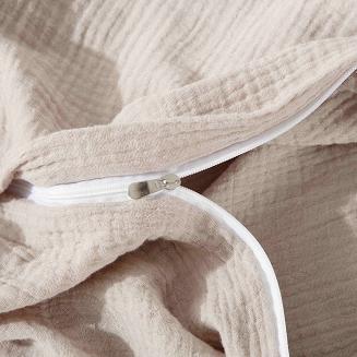 Ciemno Beżowa Bawełniana Pościel Muślinowa 140x200