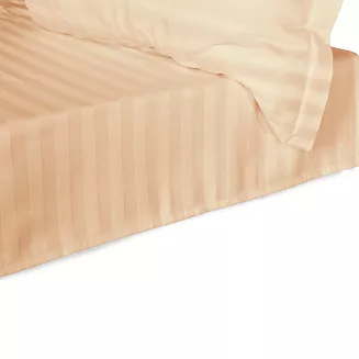 Prześcieradło satyna bambusowo-bawełniana STRIPE BEIGE 160x240 Darymex jednokolorowe beżowe