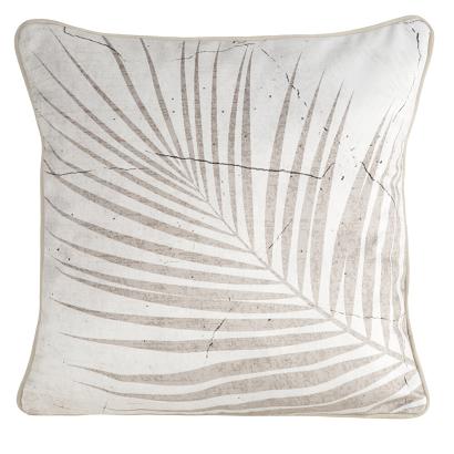 Poszewka dekoracyjna SALMA 45x45 Eurofirany kremowa beżowa popielata tropikalny ogród