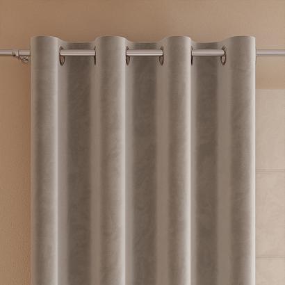 Zasłona gotowa na przelotkach VELVI 140x250 szarobeżowa