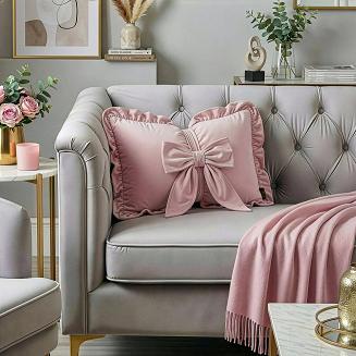 Poszewka dekoracyjna KOKARDA2 35x55 Eurofirany pudrowy