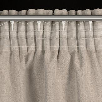 Zasłona gotowa na taśmie SUZAN 135x270 Eurofirany ciemnobeżowy