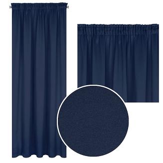 Zasłona gotowa na taśmie LOGAN 135x270 Eurofirany granatowa