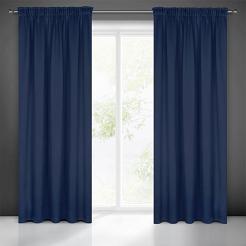 Zasłona gotowa na taśmie LOGAN 135x270 Eurofirany granatowa