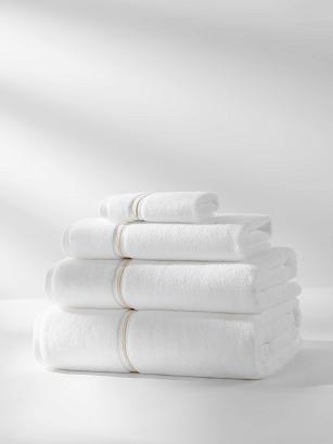 Ręcznik bawełniany LIBRE 30x30 biały ze złotą bizą