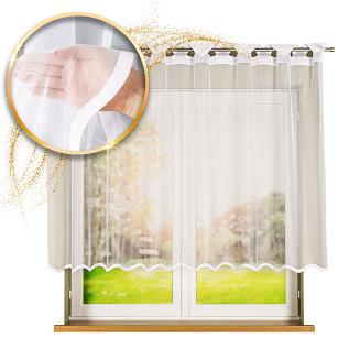 Firanka żakardowa gotowa na szelkach ELZA 250x140 biała