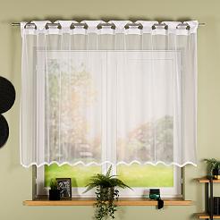 Firanka żakardowa gotowa na szelkach ELZA 250x140 biała