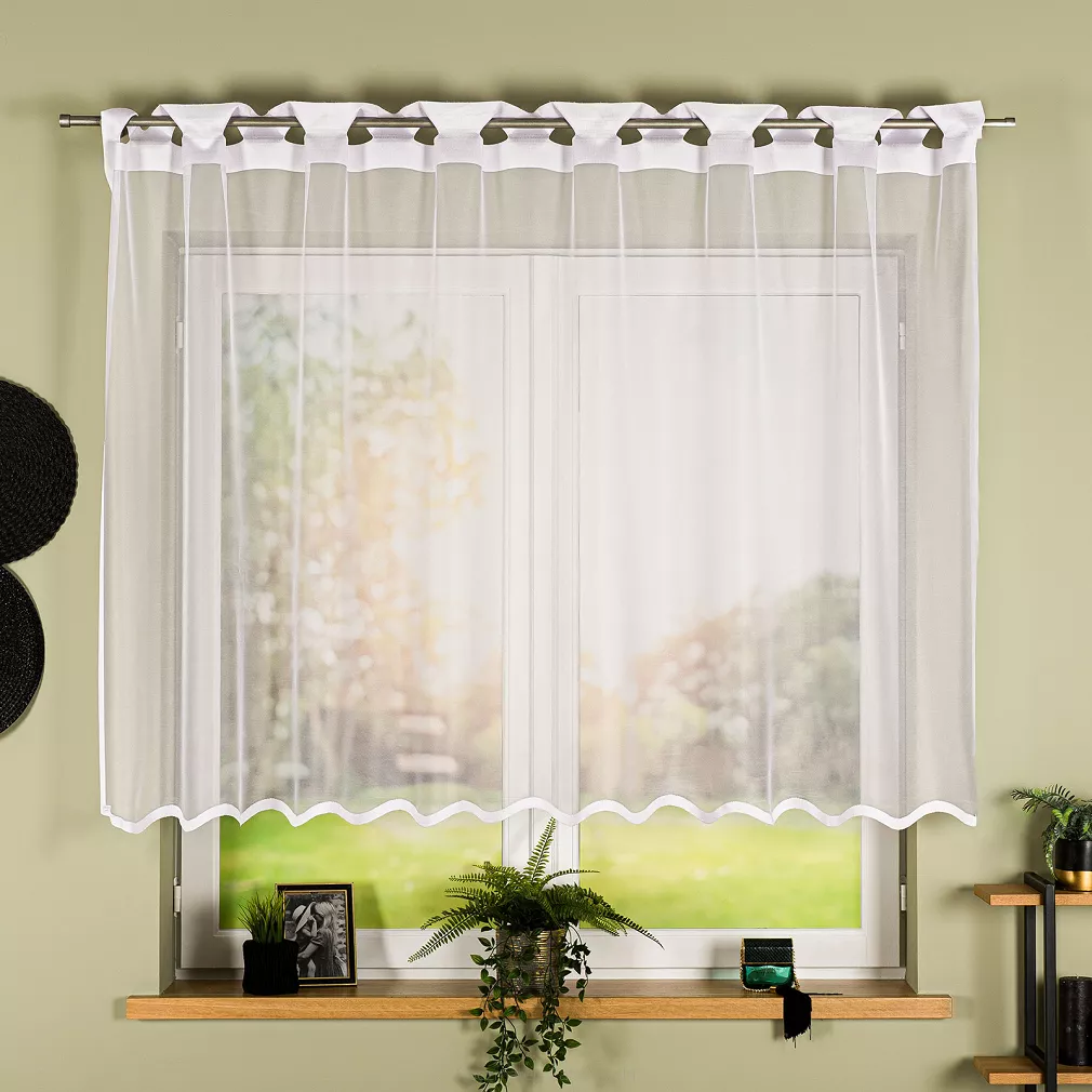 Firanka żakardowa gotowa na szelkach ELZA 250x140 biała