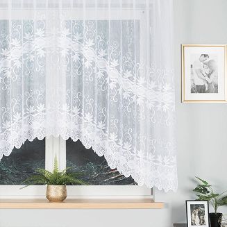 Firanka żakardowa gotowa na żabki JOWITA 300x150 biała