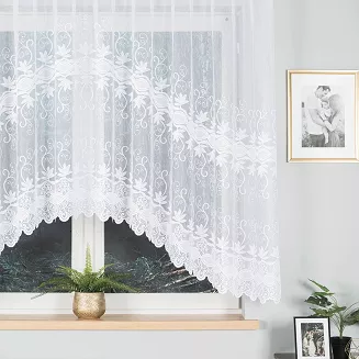 Firanka żakardowa gotowa na żabki JOWITA 300x150 biała