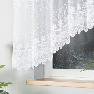 Firanka żakardowa gotowa na żabki JOWITA 300x150 biała