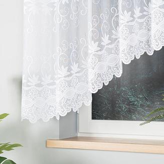 Firanka żakardowa gotowa na żabki JOWITA 300x150 biała