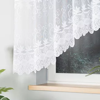 Firanka żakardowa gotowa na żabki JOWITA 300x150 biała