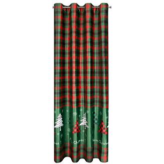 Zasłona gotowa na przelotkach świąteczna FELIKS 140x250 Eurofirany zielony