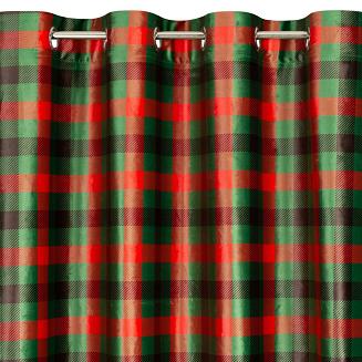 Zasłona gotowa na przelotkach świąteczna FELIKS 140x250 Eurofirany zielony