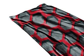 Ręcznik plażowy 100x180 grafitowy czerwony sześciokąty