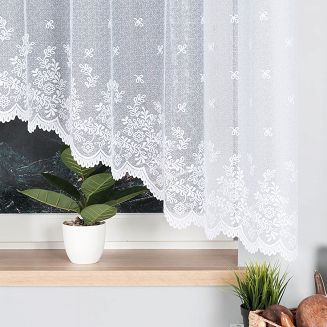 Firanka żakardowa gotowa na żabki KAROLINA 300x150 biała
