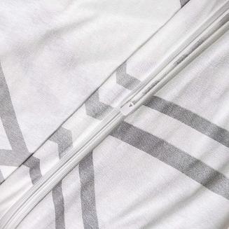 Pościel jersey 180x200 JERSEYLOVE biała szara geometria romby