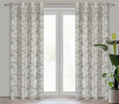 Zasłona gotowa na przelotkach MIRA 140x250 Eurofirany naturalna beżowa dmuchawce