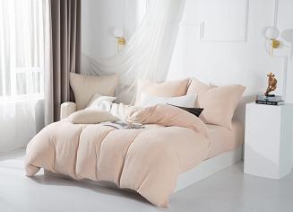 Beżowa Bawełniana Pościel Muślinowa 220x200